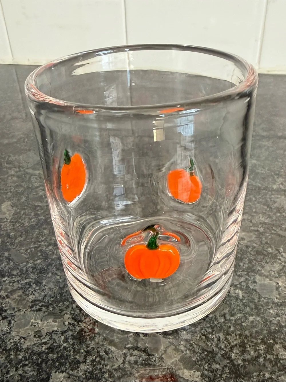 Halloween Fall Theme pumpkin icon drinking glass 11 ounces new no box